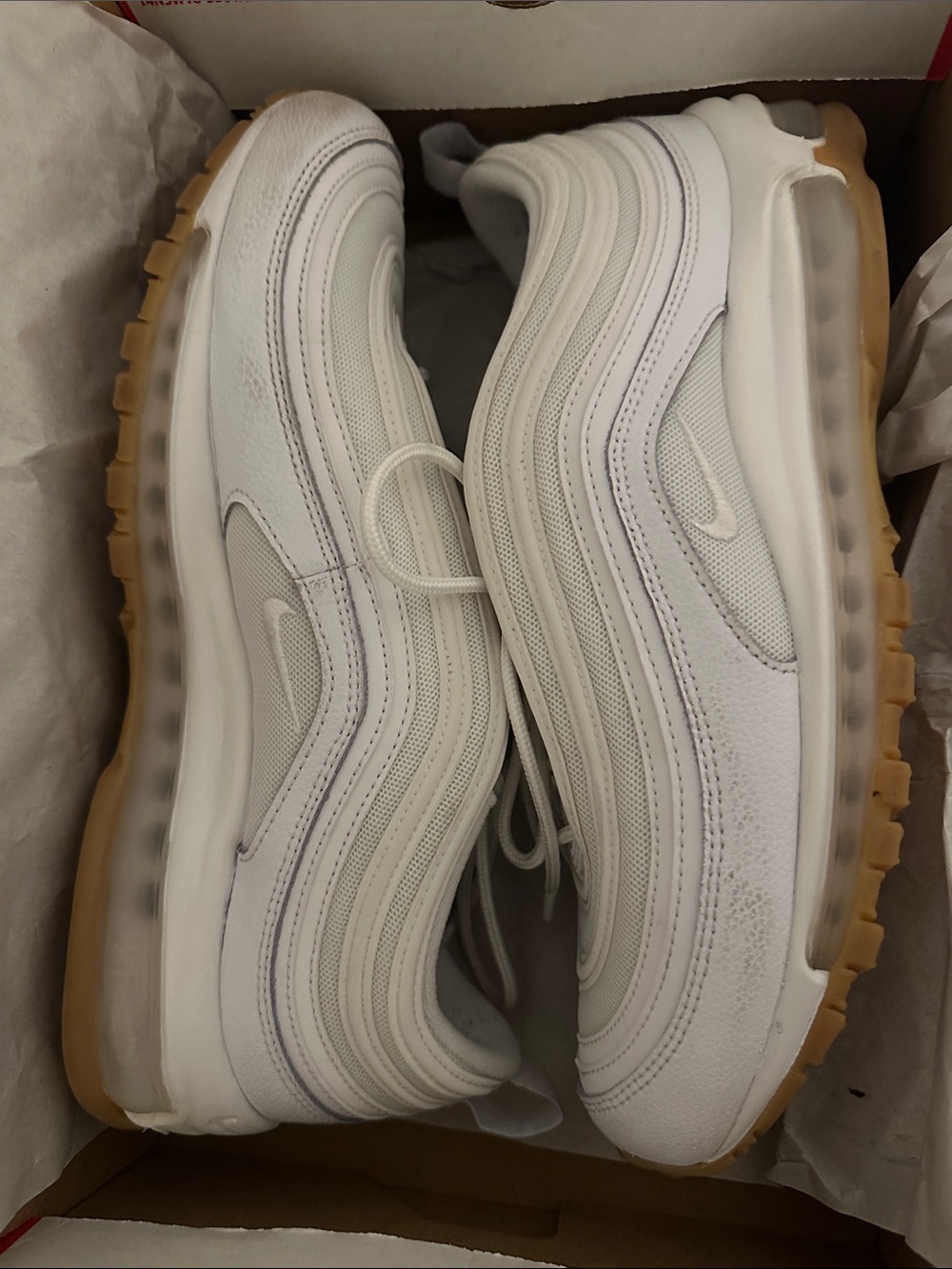 Nike White Air Max 97 with Gum Outsole